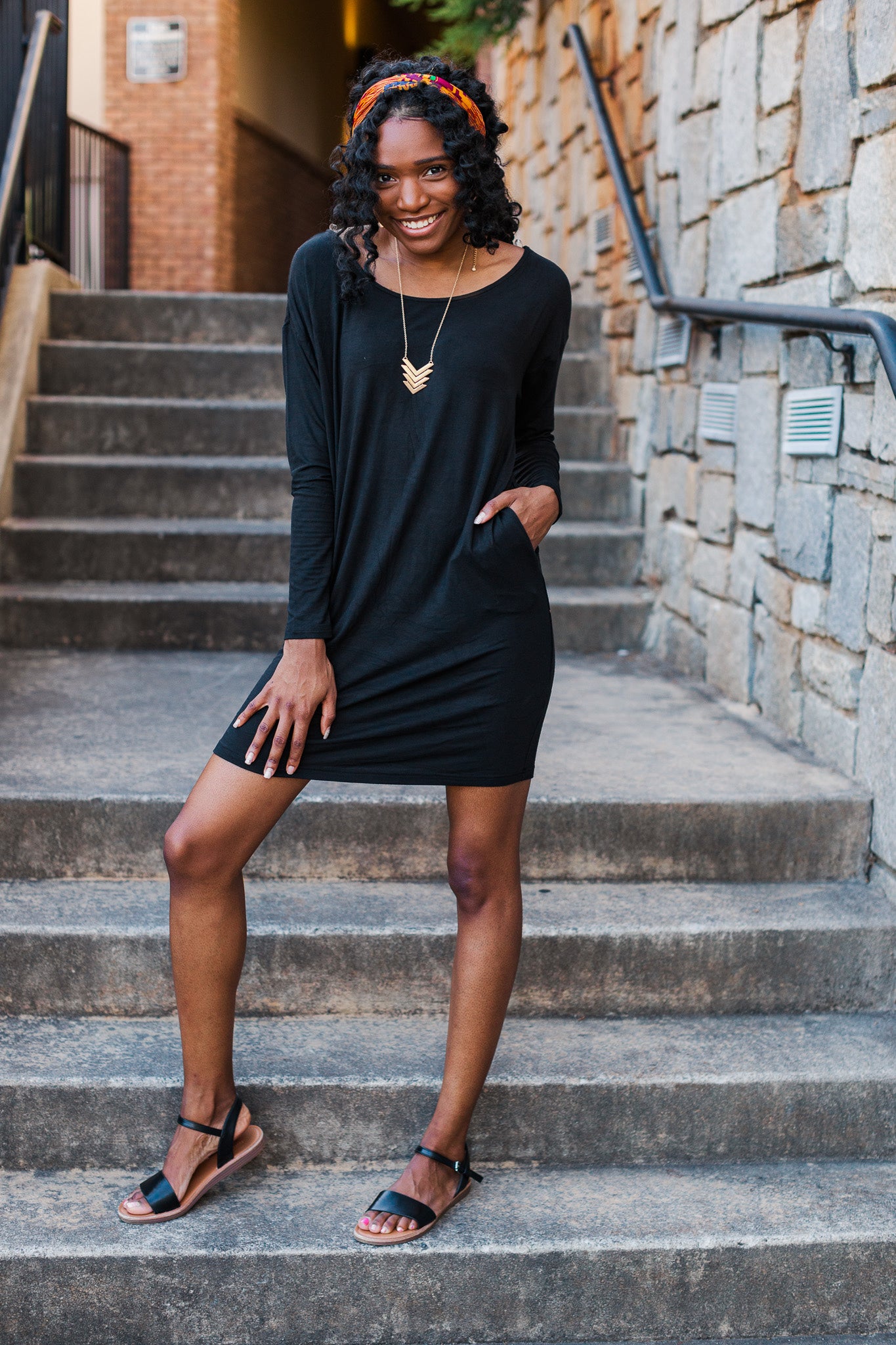 Black long sleeve dress